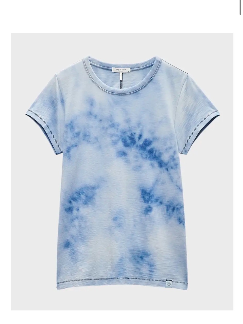 rag & bone Sky Blue Tie-Dye Crew Tee